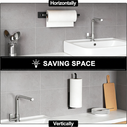 Space-Saving Dual-Mount Paper Towel Holder for Kitchen & Bathroom