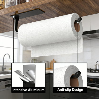 Space-Saving Dual-Mount Paper Towel Holder for Kitchen & Bathroom