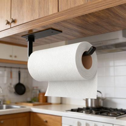 Space-Saving Dual-Mount Paper Towel Holder for Kitchen & Bathroom