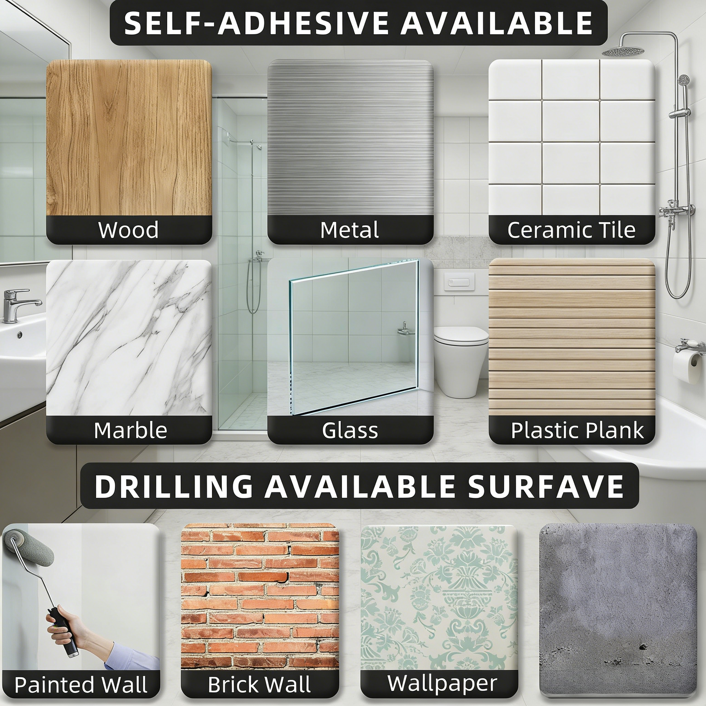 Space-Saving Dual-Mount Paper Towel Holder for Kitchen & Bathroom